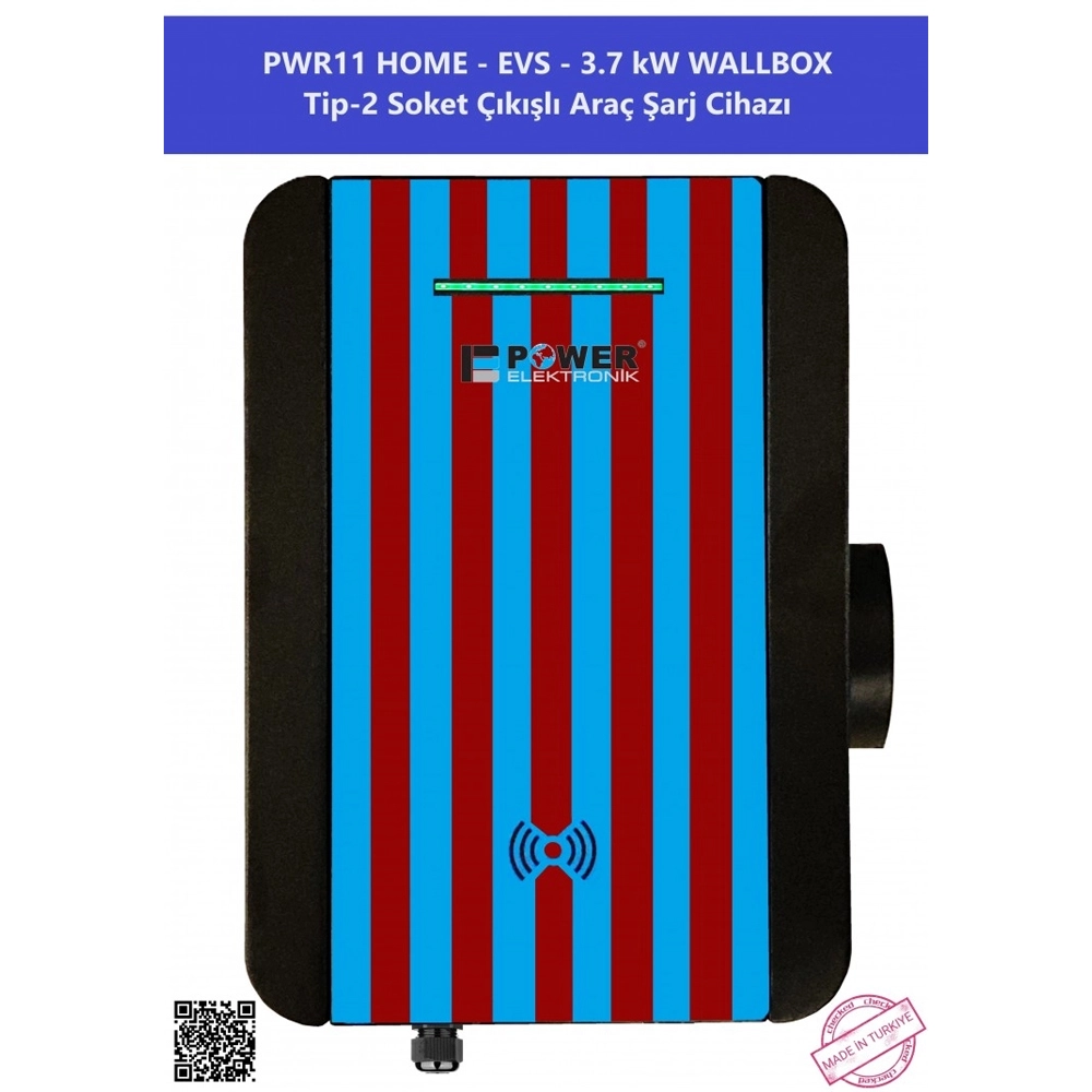 Elektrikli Araç Şarj İstasyonu PWR11 Home EVS 3.7 kW Wallbox Elektrikli Araç Şarj İstasyonu PWR11 Home EVS 3.7 kW Wallbox