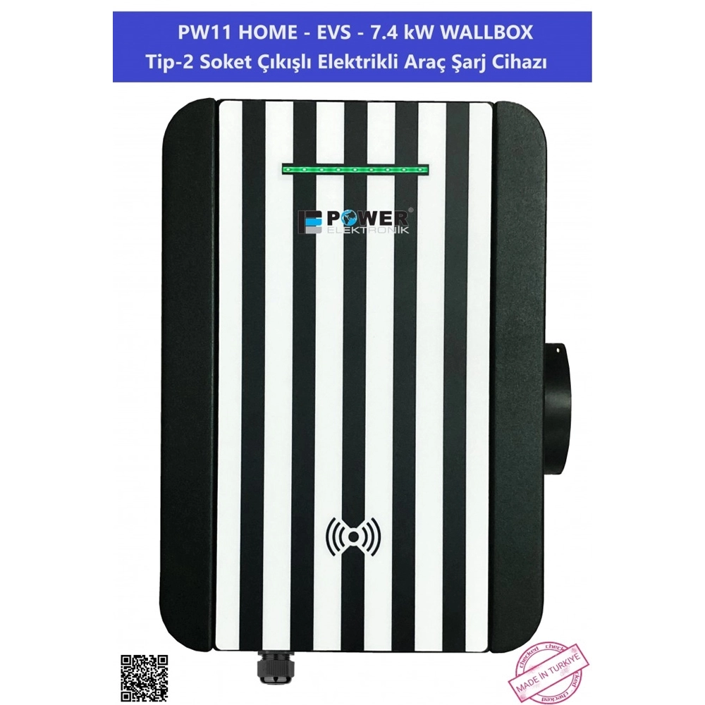 Elektrikli Araç Şarj İstasyonu PWR11 Home EVS 7.4 kW Wallbox Elektrikli Araç Şarj İstasyonu PWR11 Home EVS 7.4 kW Wallbox