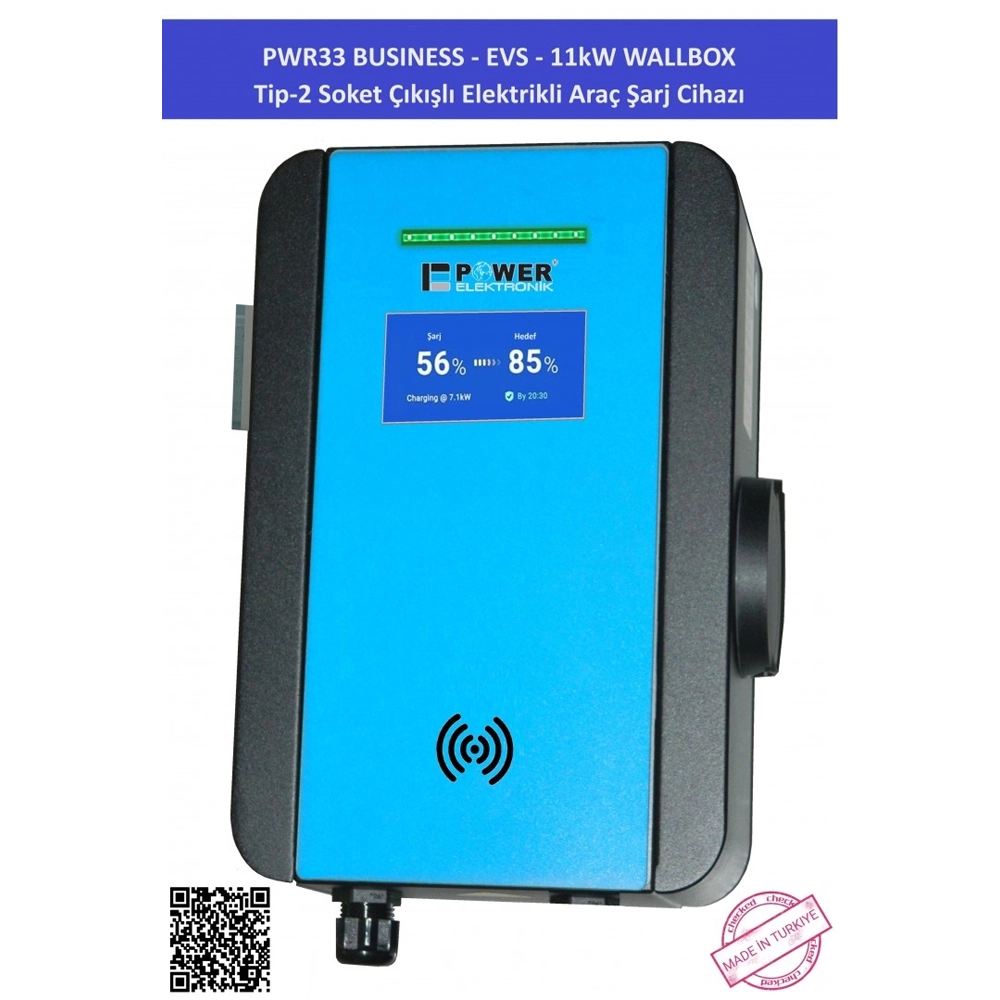 Elektrikli Araç Şarj İstasyonu PWR33 Business EVS 11 kW Wallbox Elektrikli Araç Şarj İstasyonu PWR33 Business EVS 11 kW Wallbox