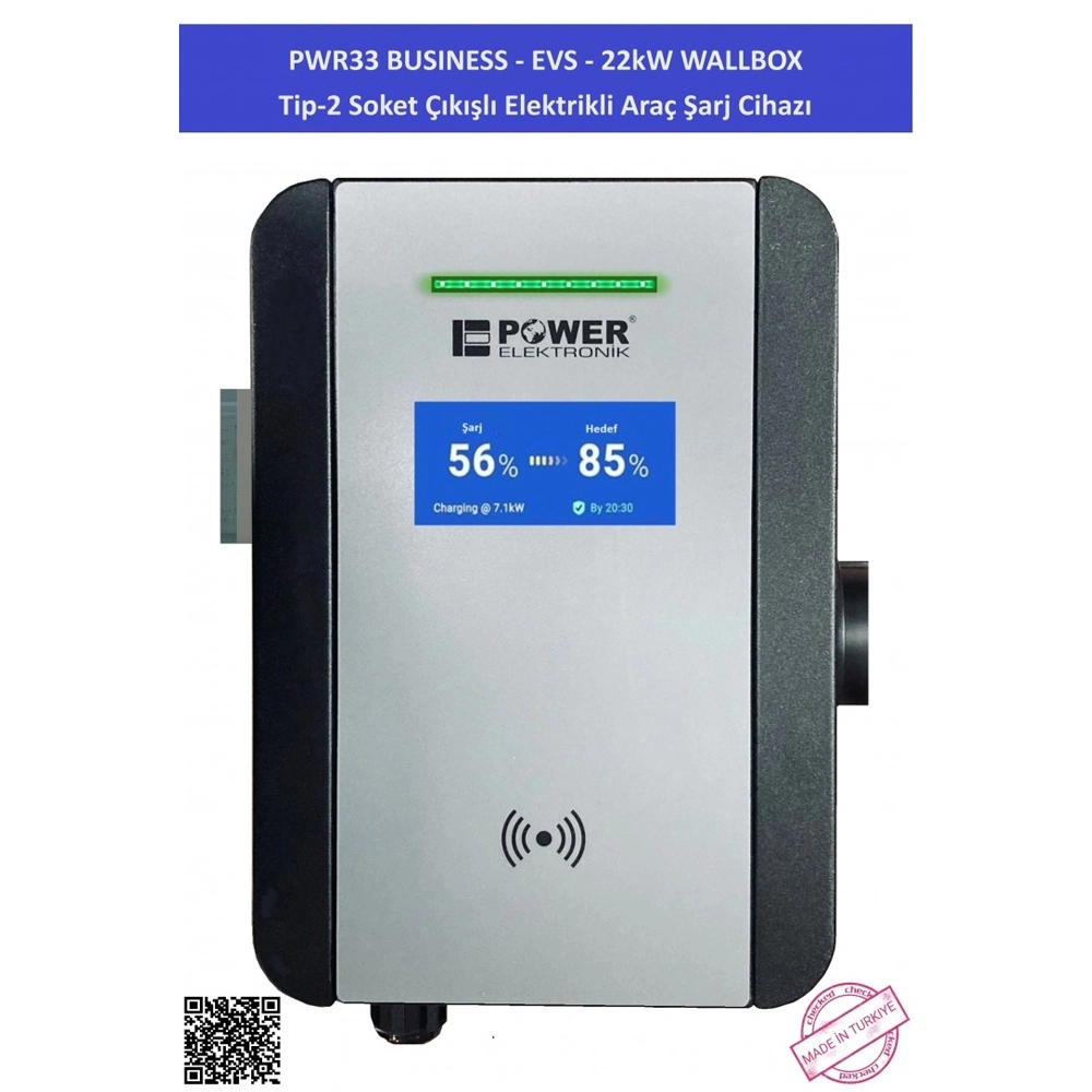Elektrikli Araç Şarj İstasyonu PWR33 Business EVS 22 kW Wallbox Elektrikli Araç Şarj İstasyonu PWR33 Business EVS 22 kW Wallbox
