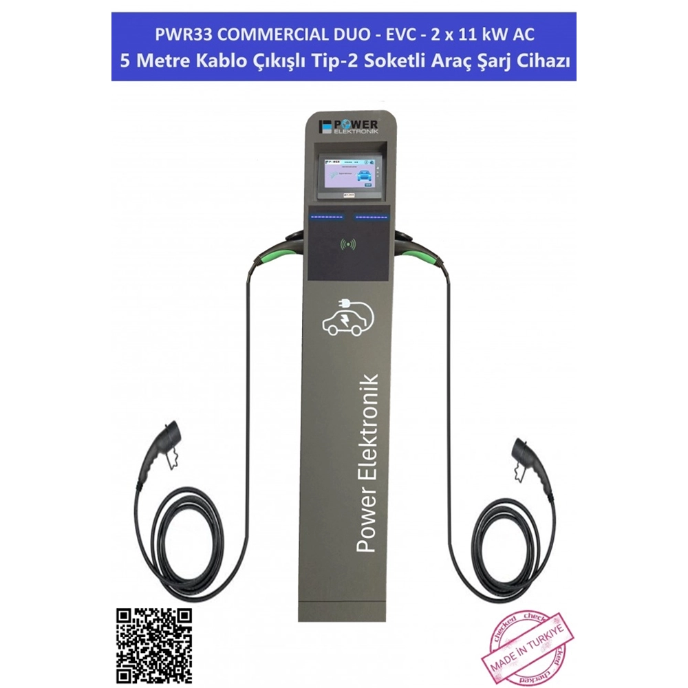 Araç Şarj İstasyonu EVC-2x11 kW PWR33 Commercial Duo Araç Şarj İstasyonu EVC-2x11 kW PWR33 Commercial Duo