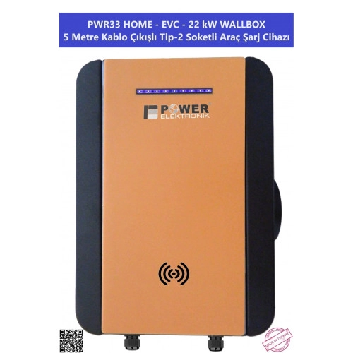 Elektrikli Araç Şarj İstasyonu PWR33 Home Evc 22 kW Wallbox