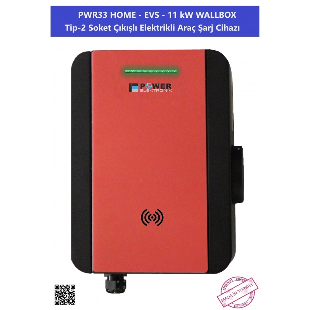Elektrikli Araç Şarj İstasyonu PWR33 Home Evs 11 kW Wallbox Elektrikli Araç Şarj İstasyonu PWR33 Home Evs 11 kW Wallbox