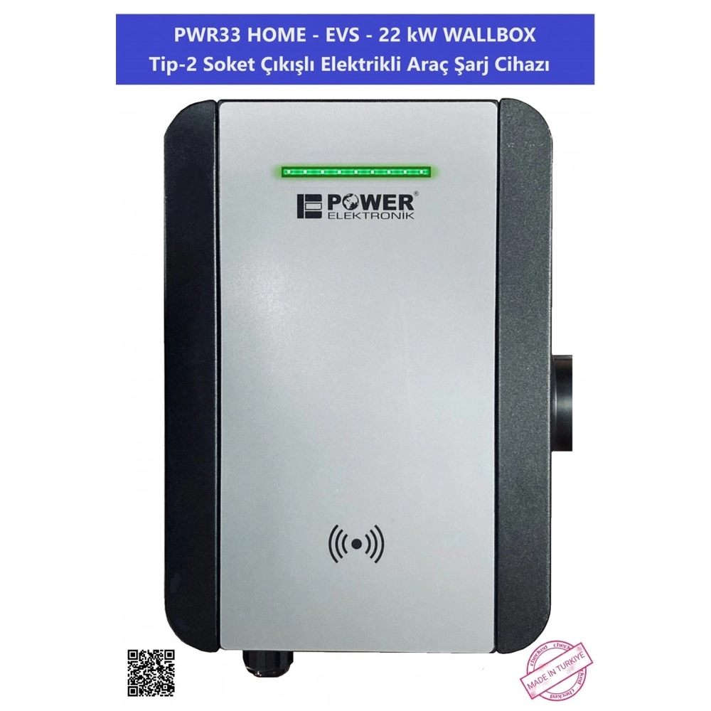 Elektrikli Araç Şarj İstasyonu PWR33 Home Evs 22 kW Wallbox Elektrikli Araç Şarj İstasyonu PWR33 Home Evs 22 kW Wallbox